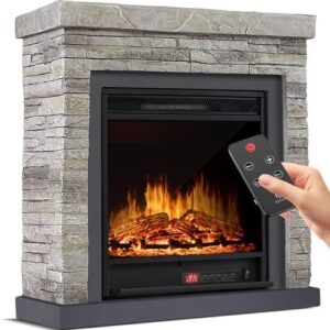 KESSER® Elektrokamin Standkamin - Kamin elektrisch mit LED 3D-Flammeneffekt