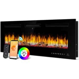 KESSER® Elektrokamin Wandkamin Elektrischer Kamin mit Heizung 9 Farbmodi LED flammeneffekt